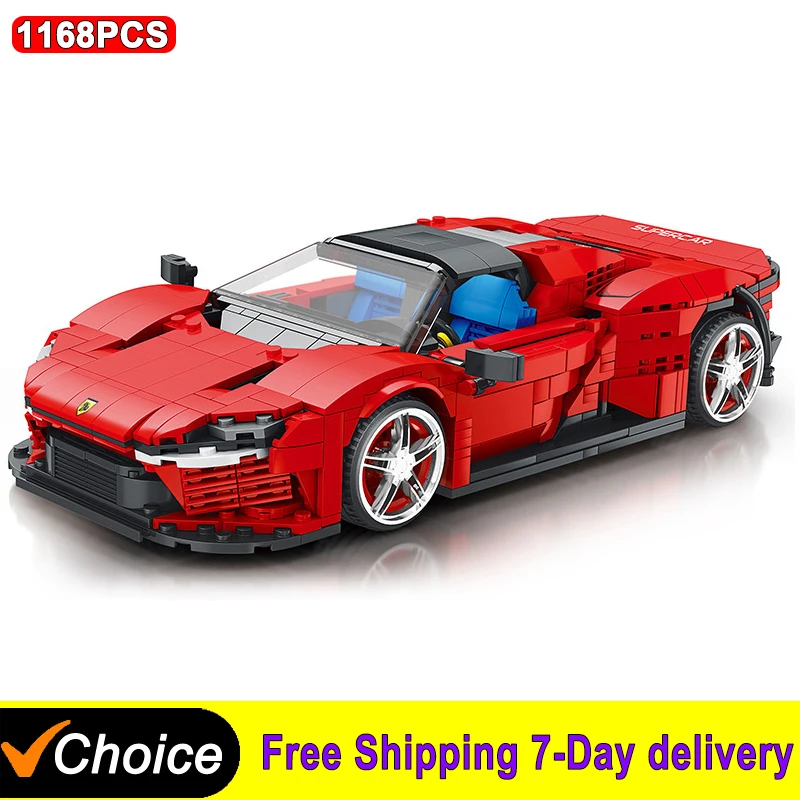 

Technical Car 1168PCS Super Sportscar Building Blocks Toy Model City Racing Vehicles Model Bricks Children's Assembled Toys Gift