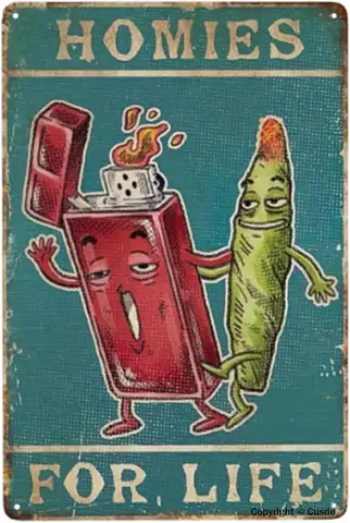 Lighters And Weed Art Metal Tin Sign Homies For Life Poster Vintage Love Bar Coffee Home Bedroom Garage Wall