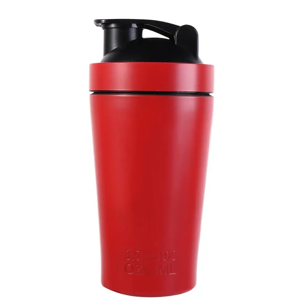 Taza de batidos de suero de acero inoxidable 304, 500ml/750ml, taza de proteína en polvo para Fitness a prueba de fugas con escala de temperatura de alta resistencia