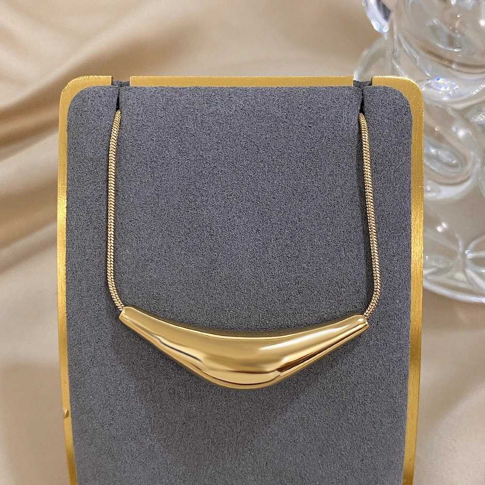 

Stainless Steel Trendy Women Golden Hollow Tube Pendant Snake Bone Chain Collar Necklace Jewelry Vintage Neck Accessories