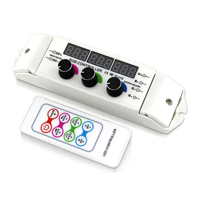 

Контроллер светодиодных лент YANA50I DC12V-DC24V RGB/RGBW 5050/3528 с радиочастотным пультом и диммером-регулятором