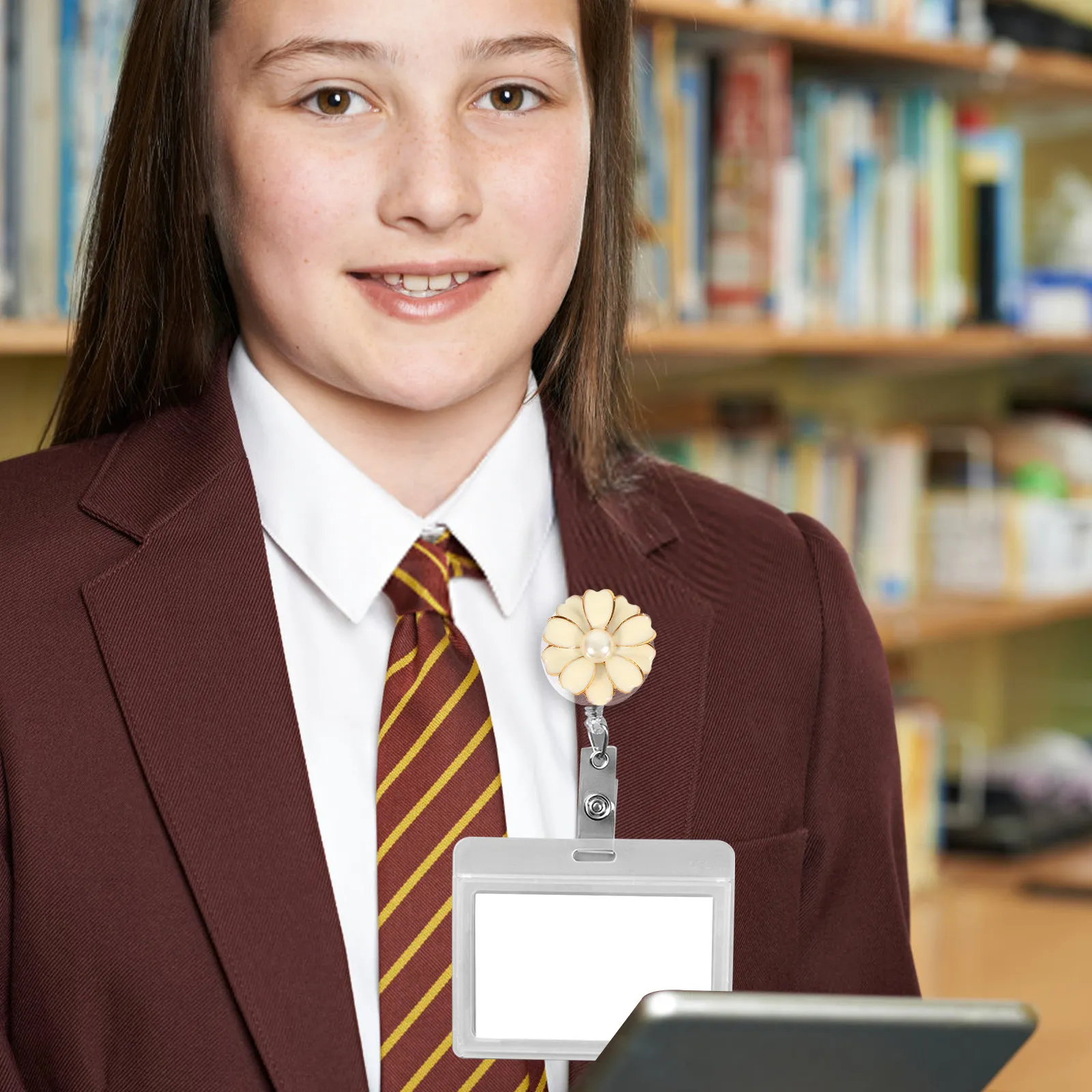 

2Pcs Retractable Badge Holder Chest Card Clips with Reel Clip for Id Cards Name Tags Nurses Work Accessory Nurse Badge Reels