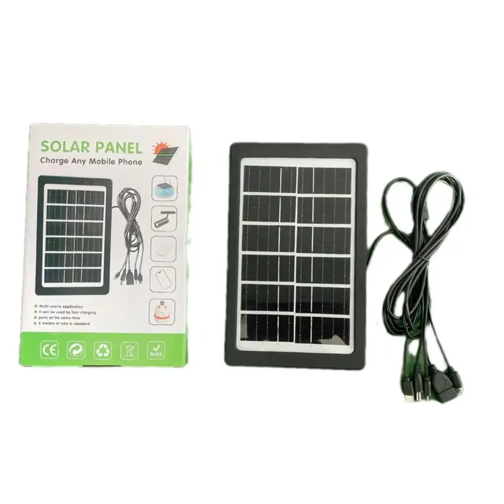 6V3W Solar Panels Monocrystalline USB Solar Mobile Phone Chargers Waterproof High Power Emergency Charging System