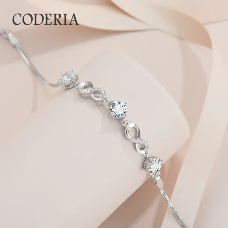 GRA Certified 1.5 CT Moissanite Bracelet 925 Sterling Silver 8 Figure Type Bracelet for Women Girls High Gift Fashion Jewelry