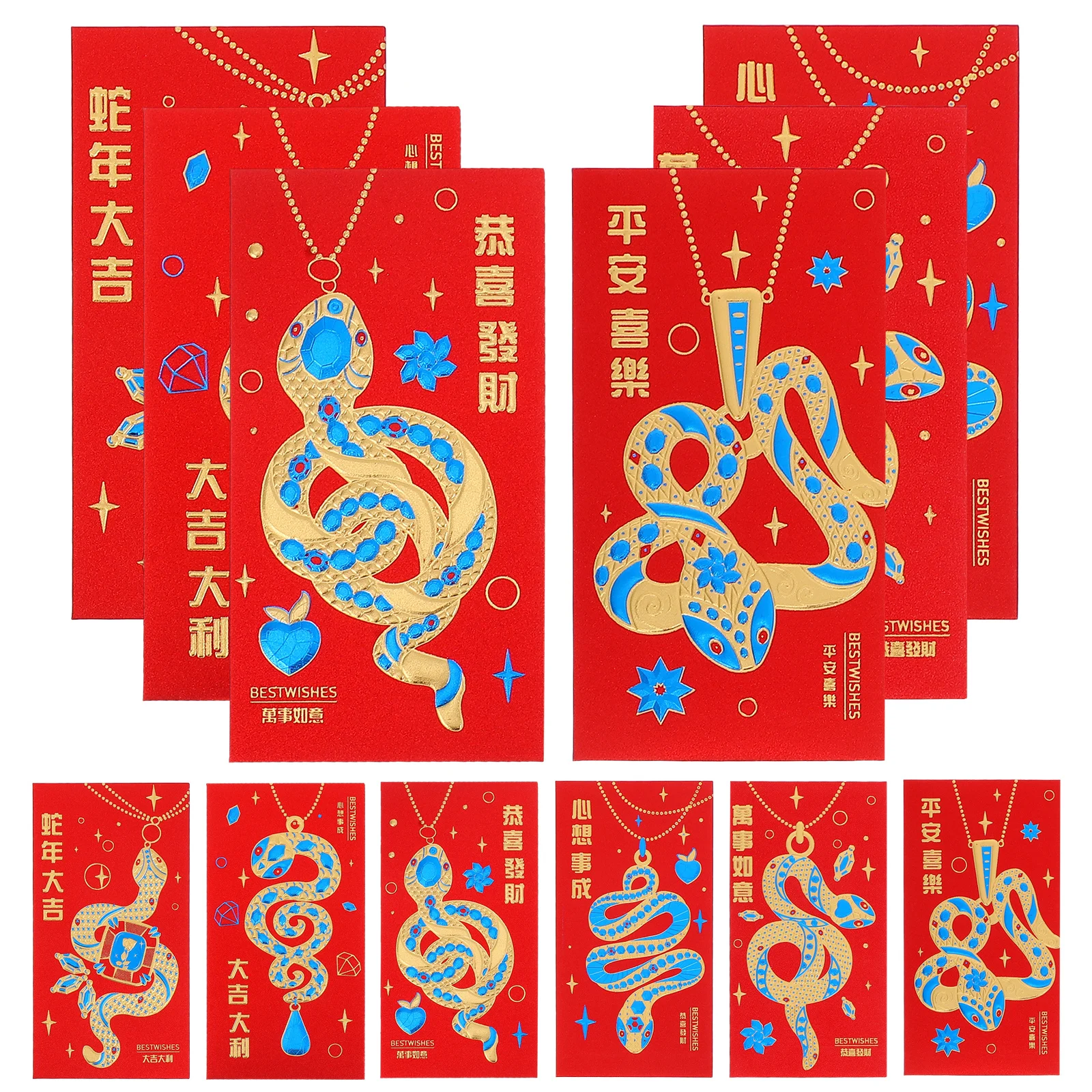 

30pcs Red Envelopes Chinese New Year Year of the Snake Money Pockets Lucky Red Packets Spring Festival Cash Gift Envelopes
