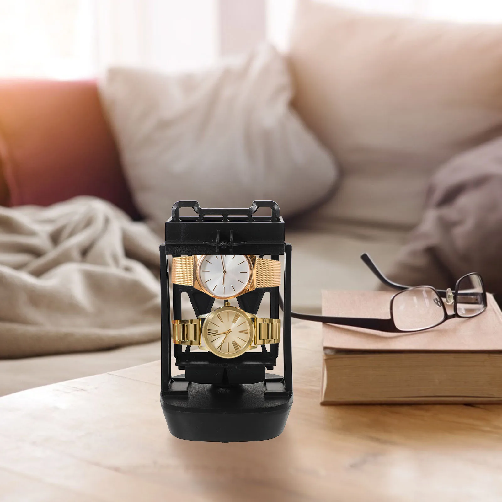 ملفاف ساعة أوتوماتيكي أنيق، إصدار شحن USB مناسب لجميع الساعات الميكانيكية، حامل عرض أنيق، ملفاف ساعة