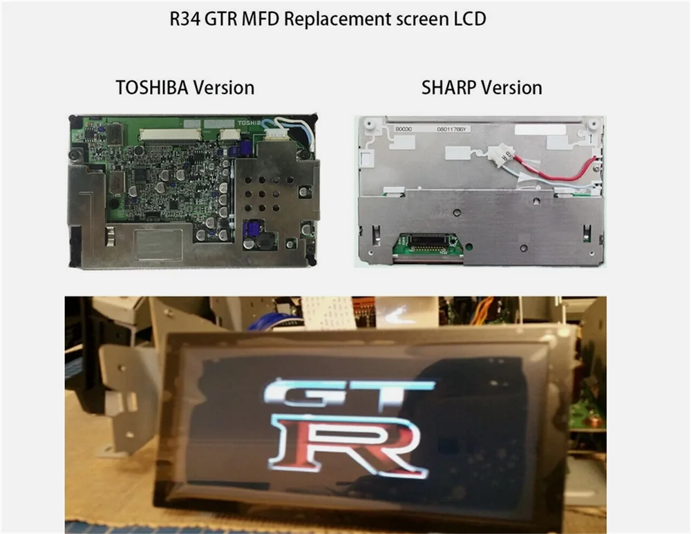 LCD Screen Display Panel For R34 GT-R MFD For NISSAN SHARP S1 99~20 For TOSHIBA S2 later 2000 Multi Function Original Compatible