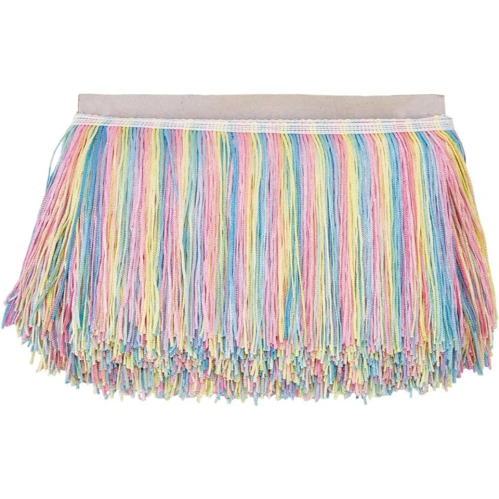 11 Yards Rainbow Tassel Fringe Trim 6inch Colorful Polyester Tassel Lace Trim Chainette Fringe Trim Tassel Sewing Trim for DIY