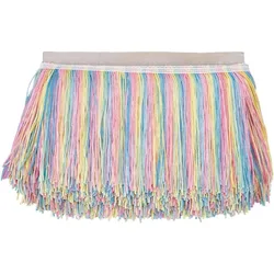 11 Yards Rainbow Tassel Fringe Trim 6inch Colorful Polyester Tassel Lace Trim Chainette Fringe Trim Tassel Sewing Trim for DIY