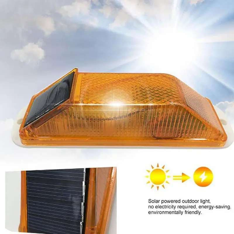 Rechargeable LED Solar Strobe Warning Lamp Solar Night Driving Traffic Safety Cautionled LED Light Chip Control Car Accessories