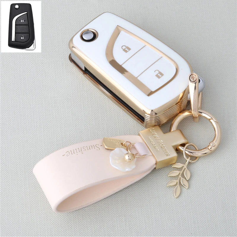 

2/3 Buttons TPU Car key case shell fob For Toyota Auris Corolla Avensis Verso Yaris Aygo Scion TC IM Camry RAV4 Forturner Hilux