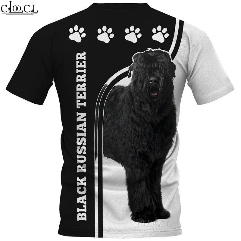 CLOOCL Newest Black Russian Terrier T Shirt Summer Men Women 3D Print Hip Hop Tops Round Neck T-shirt Pullover Drop Shipping