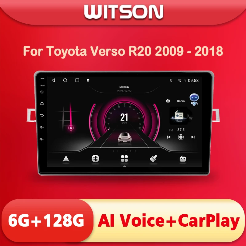 WITSON AI VOICE Android 11 Car Radio Multimedia For Toyota Verso R20 2009 - 2018 Video stereo 2din Wireless CarPlay 4G Modem