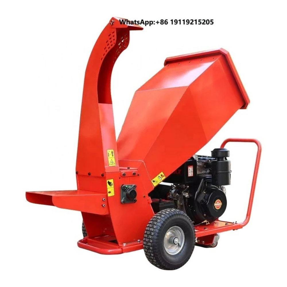 High-Horsepower 188f Towable Petrol Wood Chipper Shredder for Garden with Core Engine and Bearing Components