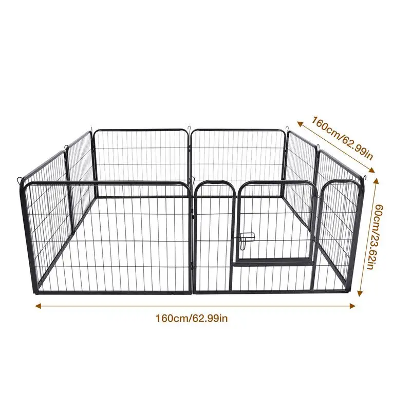 Pet Fence Metal Exercise Pet Play Pen Foldable Single Door Metal Dog Playpen With Eight 24-Inch Panels For Large Medium