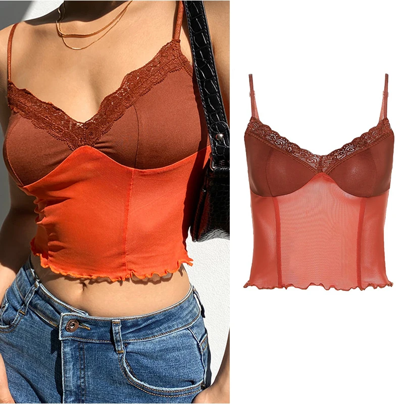 Soutien-gorge en fibre mince sans couture pour femmes, sous-vêtements, court, précieux, creux, Y-Y2K, club, fête, été, Y-Sexy, marron, 2023