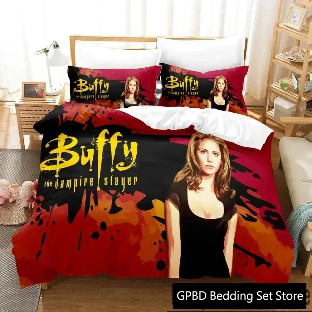 

3D Print Buffy the Vampire Slayer Bedding Set Boys Girls Twin Queen King Size Duvet Cover Pillowcase Bed boys Adult