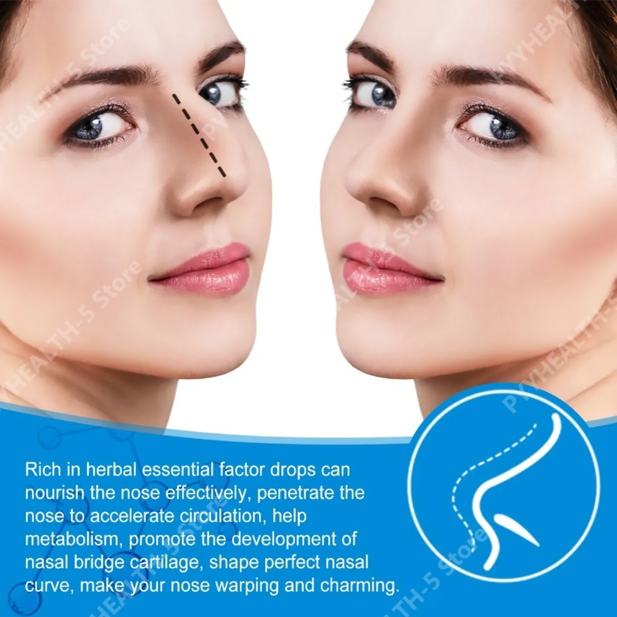 Nose Lift Up Essential Oil Drops Sculpt Nasal Profile Hydrates Skin Boost Nasal Microcirculation with Hyaluronic Acid 10 ML