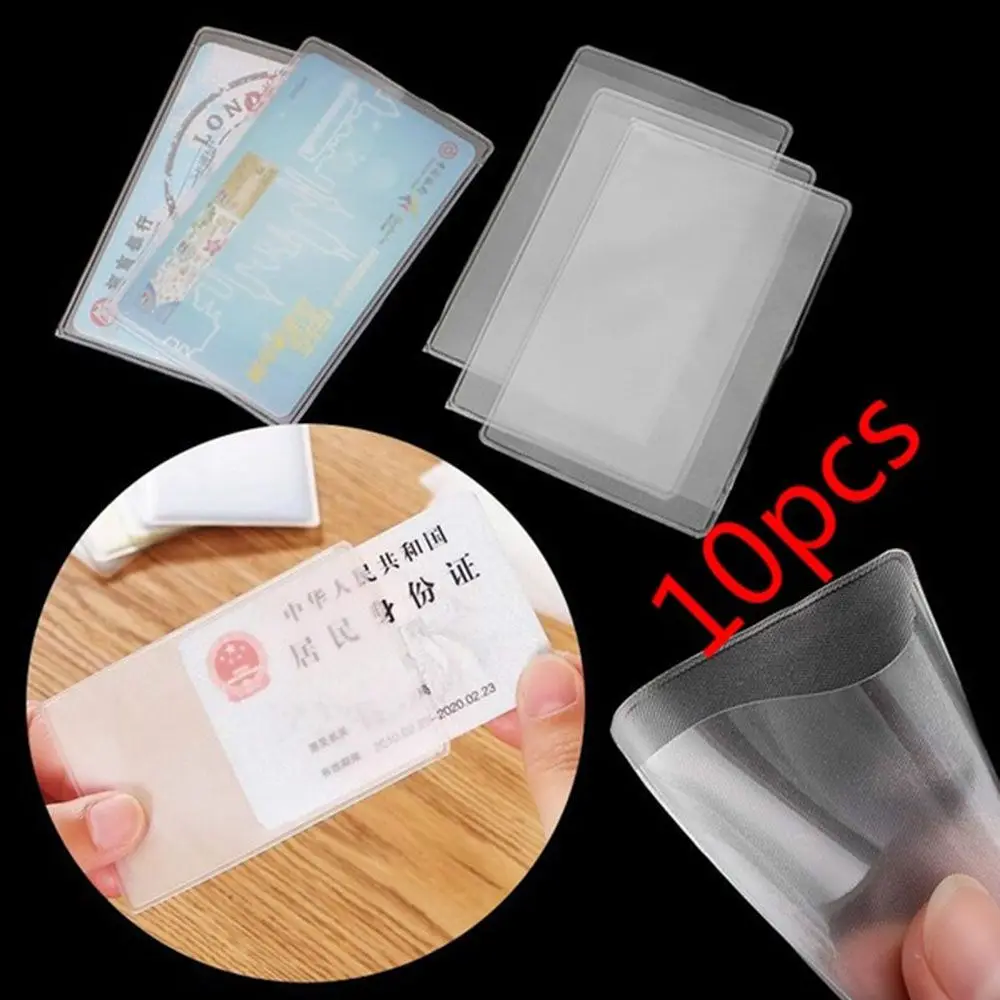 Portable Transparent PVC Waterproof Protect Credit Cards Bank ID Card Sleeve ID Card Holder Card Case Card Cover