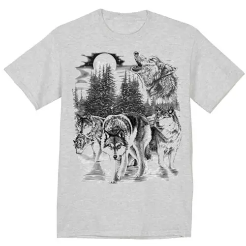 Wolves Wolf Pack T-shirt Mens Novelty Graphic Tee