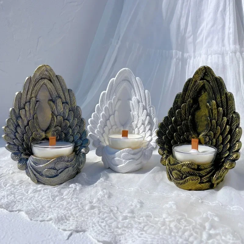 

New Models Angel Wings Silicone Mold for Candle Holder, Tea Light, Cement Candlestick, Gypsum Concrete Succulent Pot
