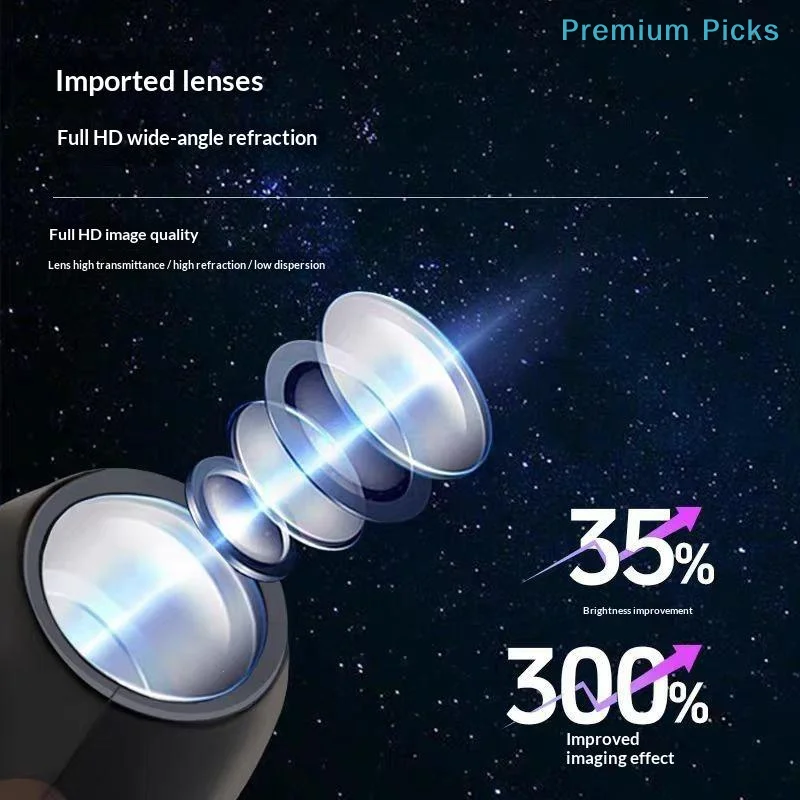 portableStarry Sky Projection Night Light Remote Control LED Ambient Light Adjustable Brightness for Bedroom Home Theater Decor