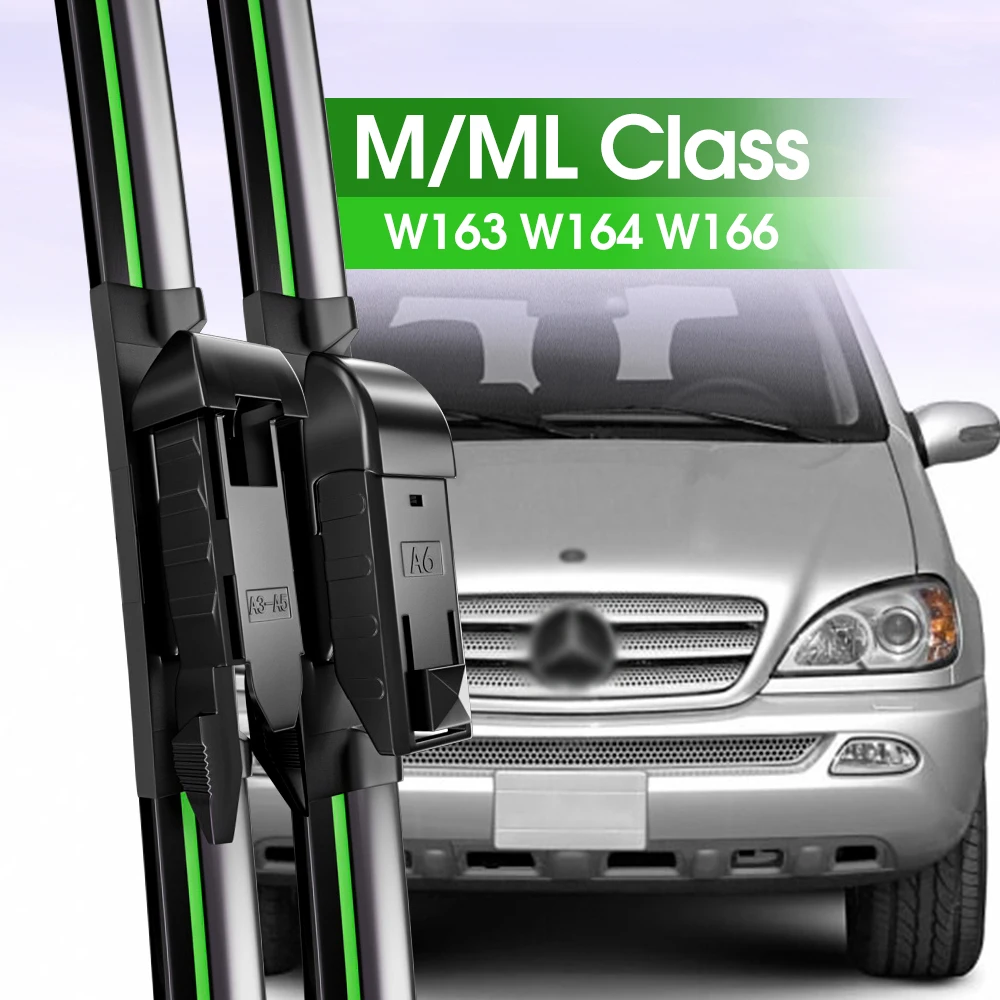 

2pcs Front Windshield Wiper Blades For Mercedes Benz M ML Class W163 W164 W166 1998-2019 Windscreen Window Accessories