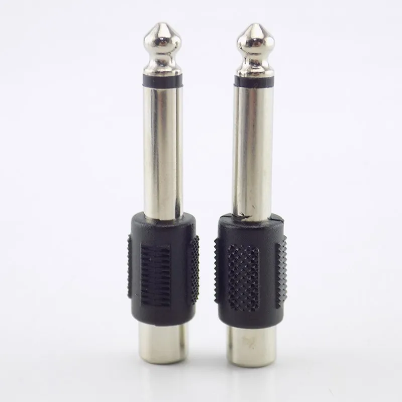 2/4/10pcs RCA/AV Female Jack to 6.5mm Male Plug to RCA Female Audio Adapters Connectors Plugs for DIY FM Microphone B5