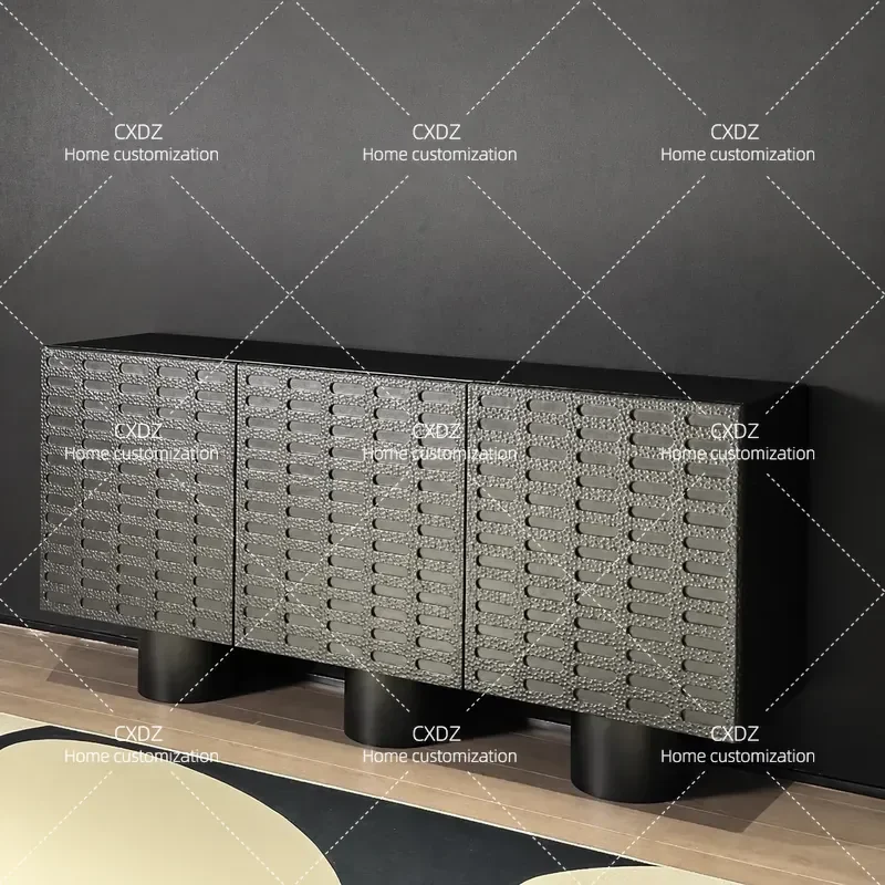 Nordic Solid Wood Side Cabinet Modern Simple Entryway Shoe Storage Locker Living Room Decorative Console Table Customizable