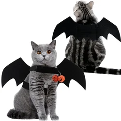 Halloween Pet Costume Black Bat Wings Cosplay Prop Cats Dogs Harness Cute Funny Cat Dog Clothes Outfit for Party Accessories