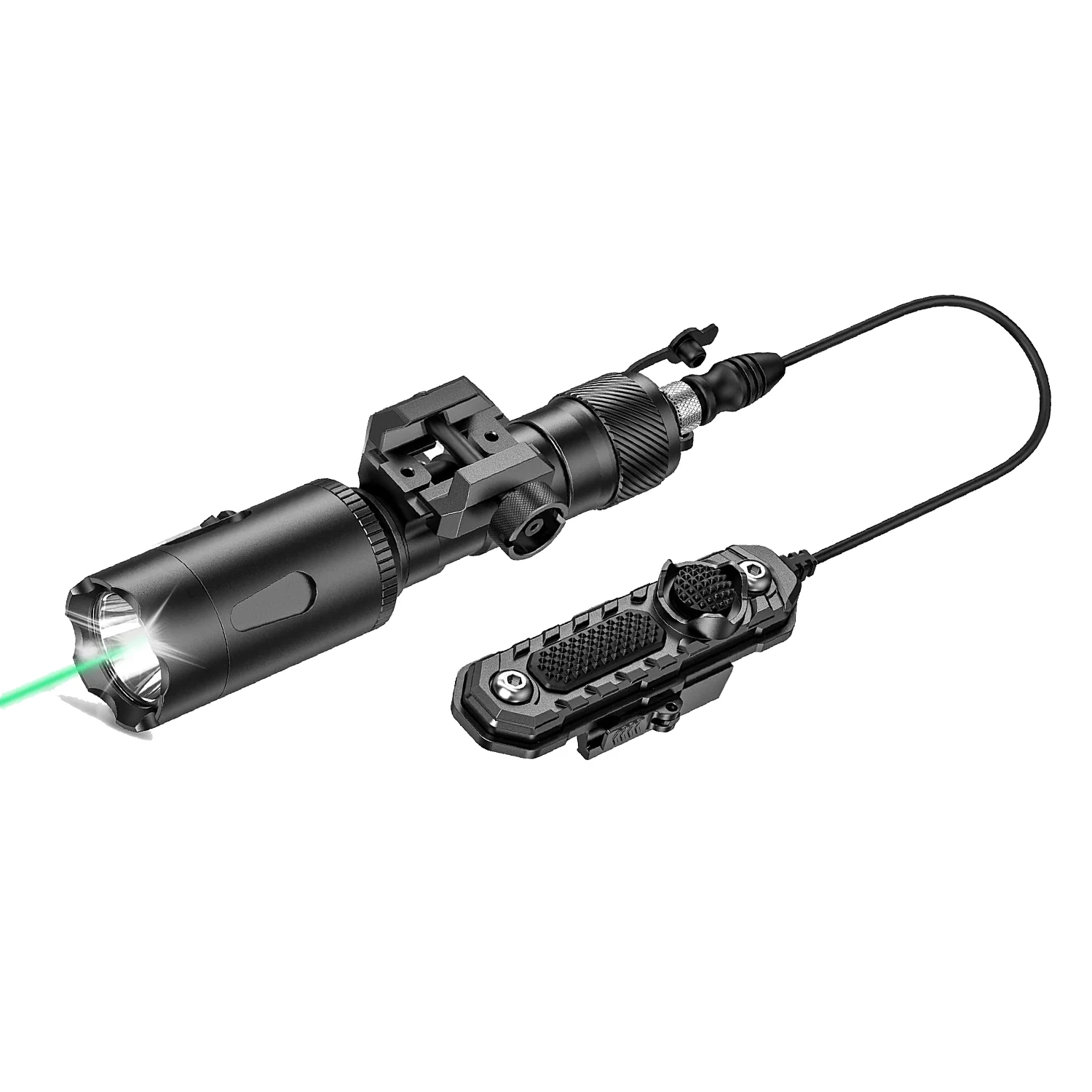 

1000 Lumens Tactical Flashlight with Green Beam Laser Sight LED Light Combo Long Gun Light with Remote Switch for Picatinny Rail