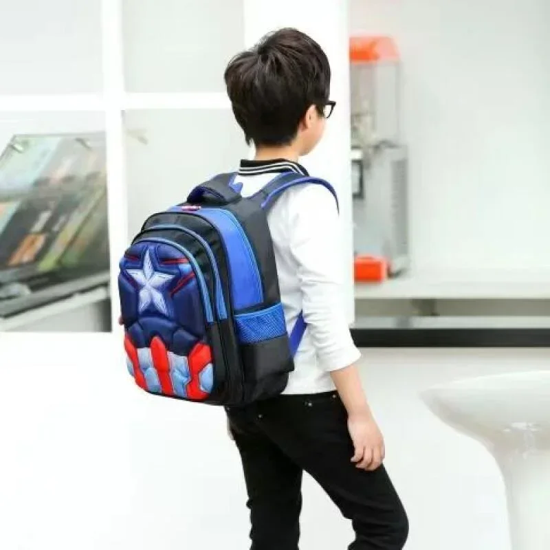 Primary school student cartoon schoolbag boy backpack kindergarten 3D three-dimensional hard shell Captain America backpack