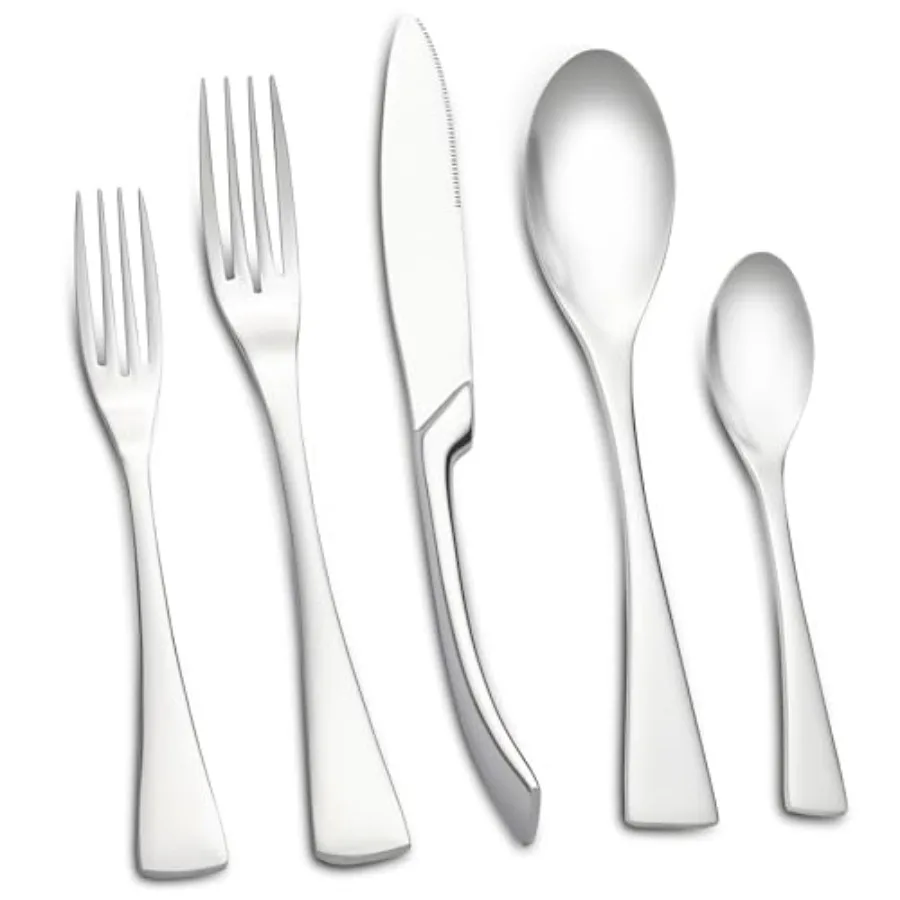 

40-Piece Silverware Set for 8 Stainless Steel Flatware Set Food-Grade Cutlery in Silver Mirror Polished Dishwasher Safe