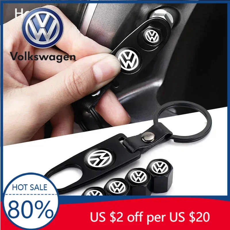 

Новинка 2025: Набор из 5 колпачков для ниппелей шин с брелоком для Volkswagen (VW) GTI, Polo, Golf, Passat, Tiguan, Arteon, Touareg