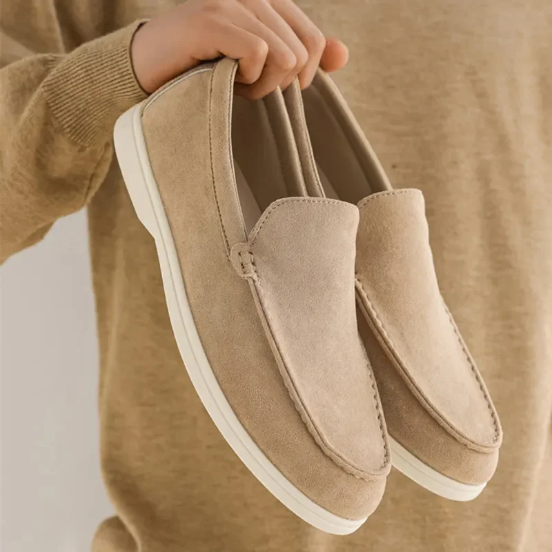 

Men's Casual Suede Leather Loafers Classic British Style Luxury Men Shoes Lightweight Soft Moccasins Male Slip on Driving Flats