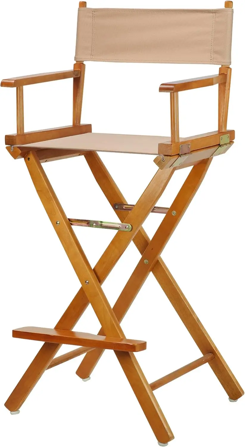 

30"" Director'S Chair Ey Oak Frame-With Tan Canvas, Bar Height