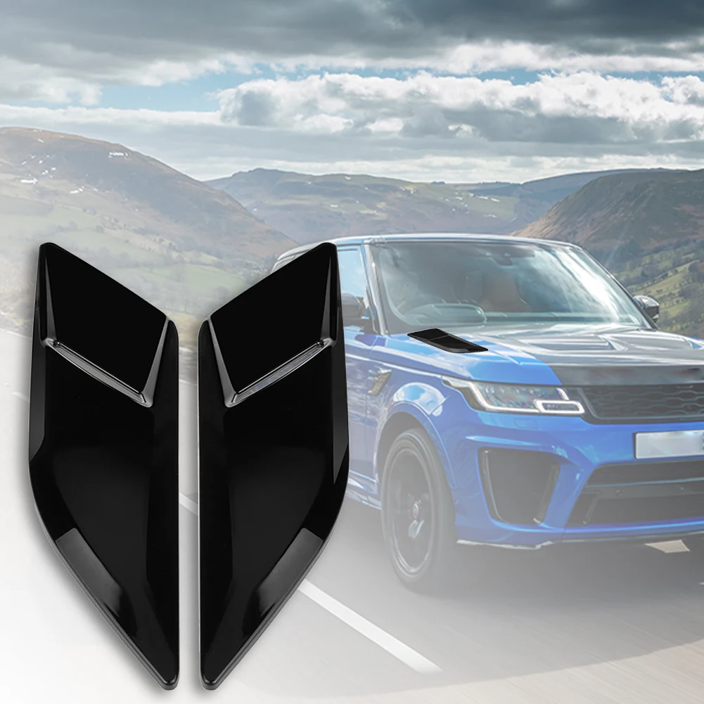 2 шт., декоративная крышка для выхода воздуха на капот, глянцевая черная автомобильная крышка для выхода воздуха на капот, декоративные чехлы для Range Rover Sport L494 14-18