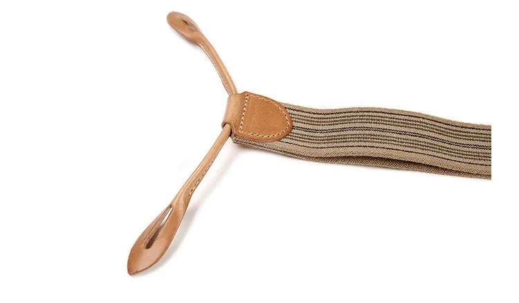 BRONSON Vintage Y Shape Suspenders, Old Time Patch Leather Braces, American Workwear Retro Shoulder Straps