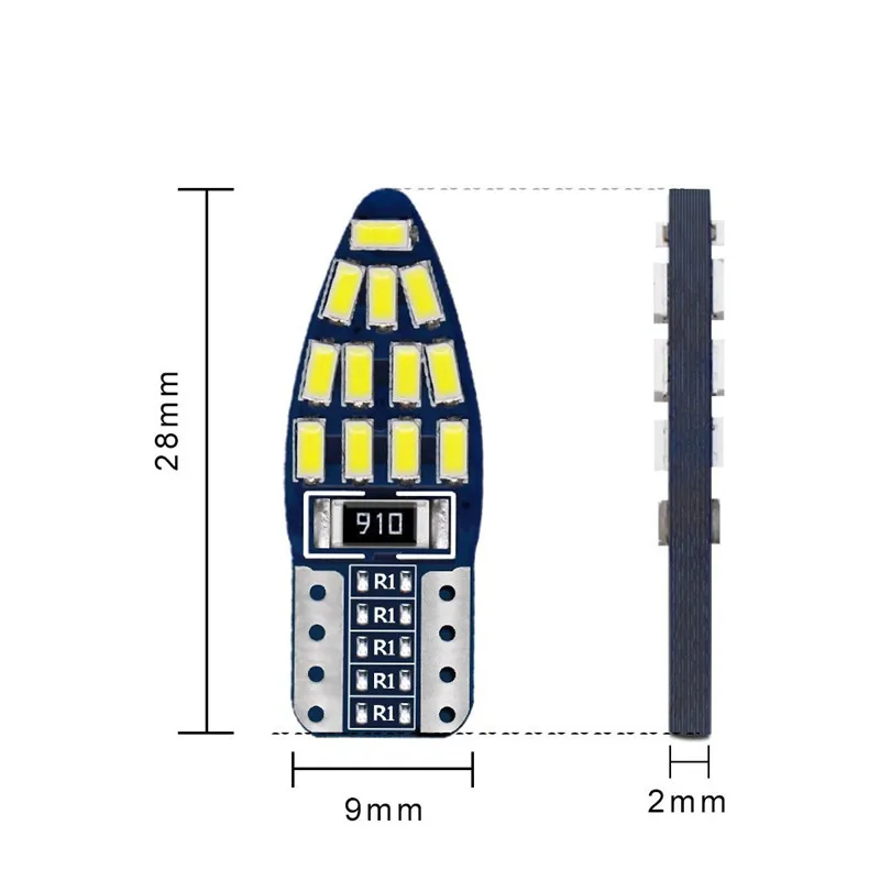 50/100PCS CANBUS T10 W5W 194 HA CONDOTTO LA Lampadina 3014/24SMD 12V Super Luminoso Lampada Da Lettura Per Auto Luci di Liquidazione luci targa