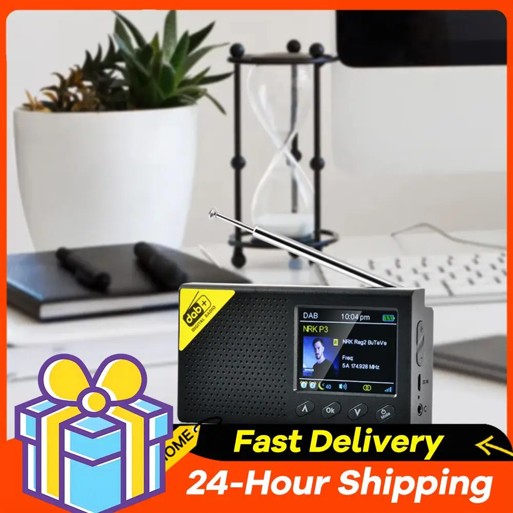 

Wireless Bluetooth5.0 Multifunctional Portable Home Radio Receiver 2.4-Inch LCD Color Screen DAB FM Digital Radio Audio Playback
