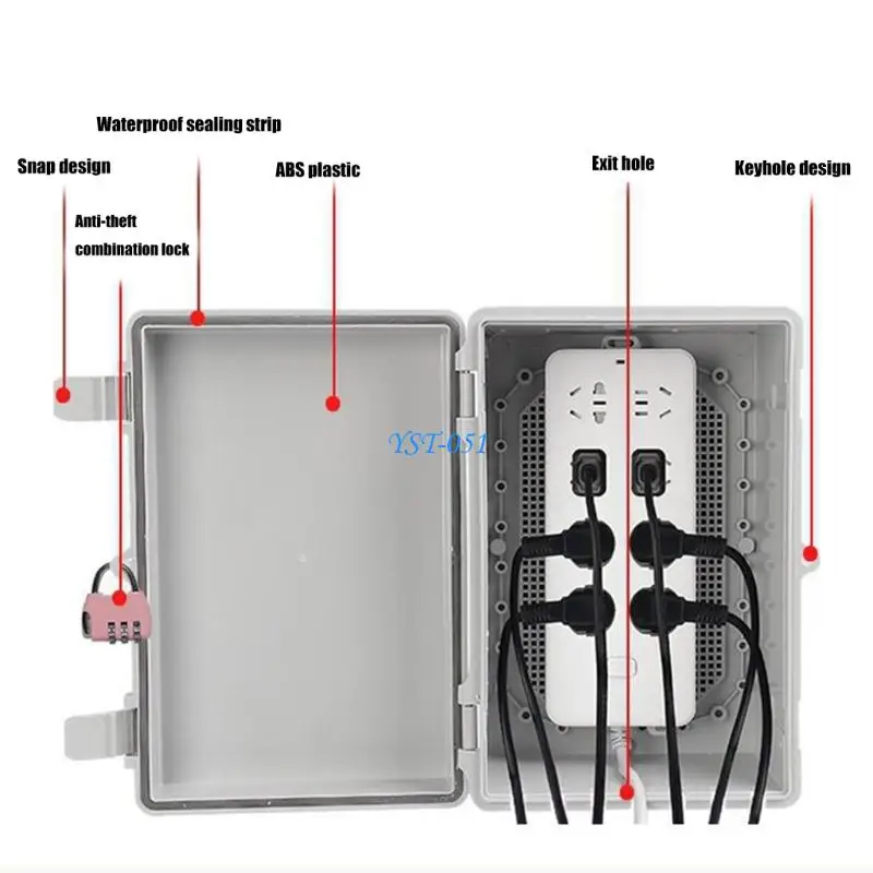 

E15A Lockable Electrical Junction Box Waterproof Connection Cable Enclosure for Indoor Outdoor Power Case Junction Box