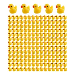100/200pcs Yellow Duck Ornament Miniature Figures Tiny Duck Resin Handcraft Micro Mini ducklings garden Landscape Decoration