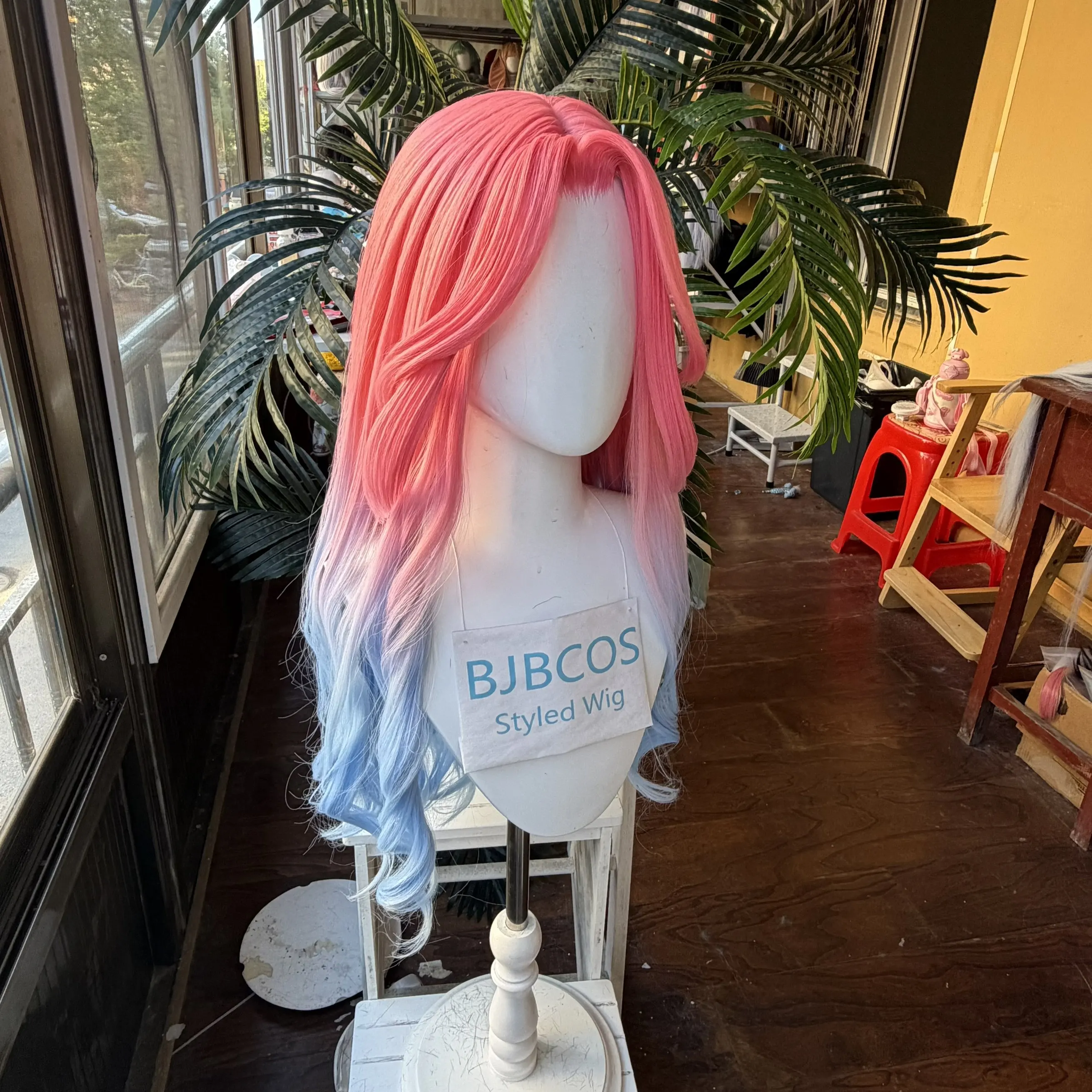 스타일링된 가발 ‌ 미지 코스프레 가발 애니메이션 외계 - Anime Cosplay Blue Hair 리뷰 및 가격