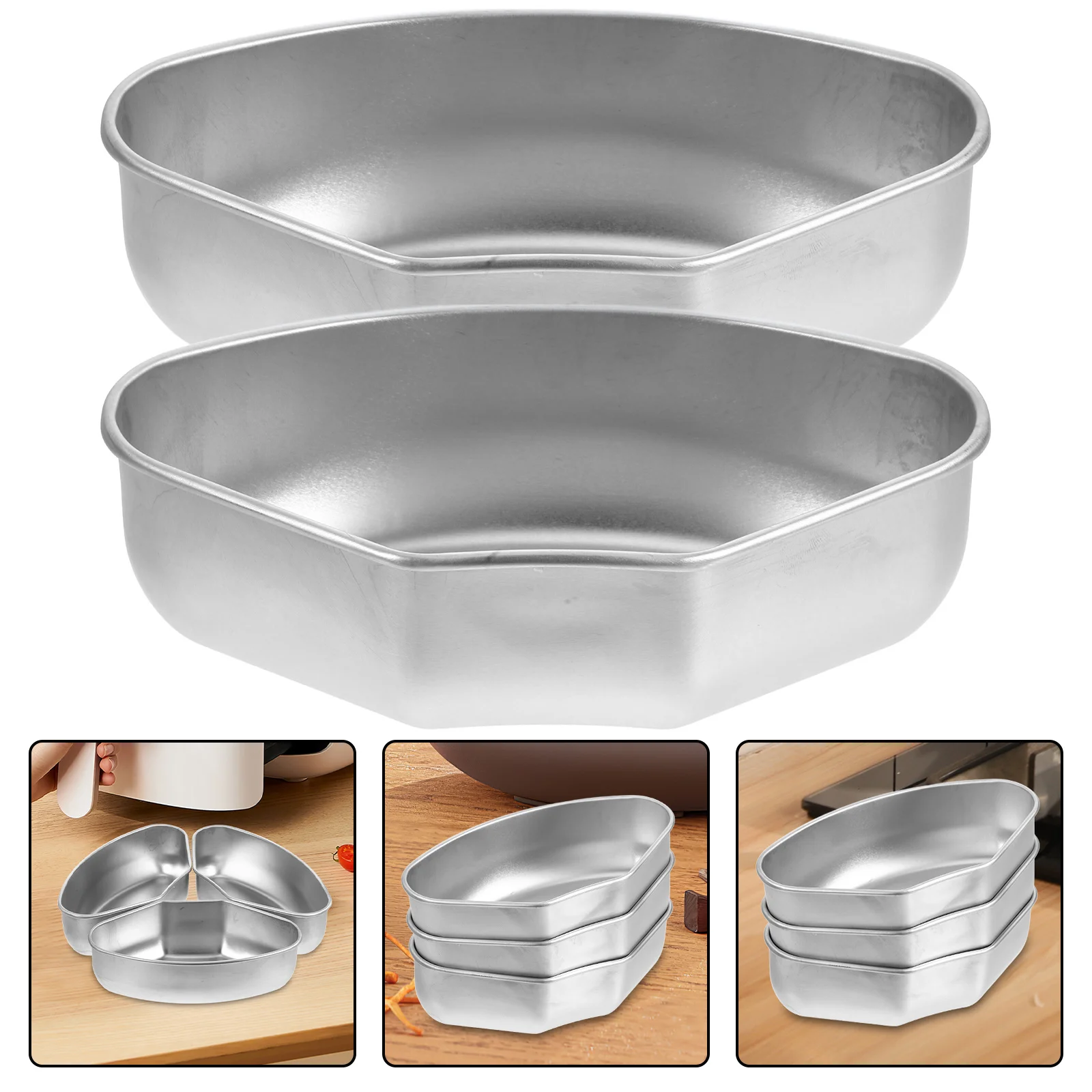 

3pcs Stainless Steel Steamer Insert For Pot Steaming Basket Liquid Stewing Bowl Dumplings Vegetables Food Steam Rack