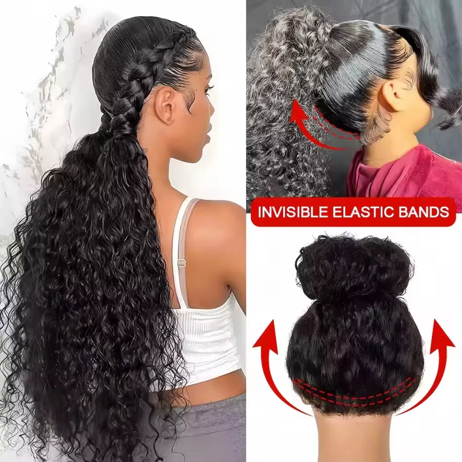 200 densidade onda de água peruca dianteira do laço 4x4 5x5 peruca fechamento do laço 13x4 13x6 hd laço frontal 360 encaracolado perucas de cabelo humano para mulher