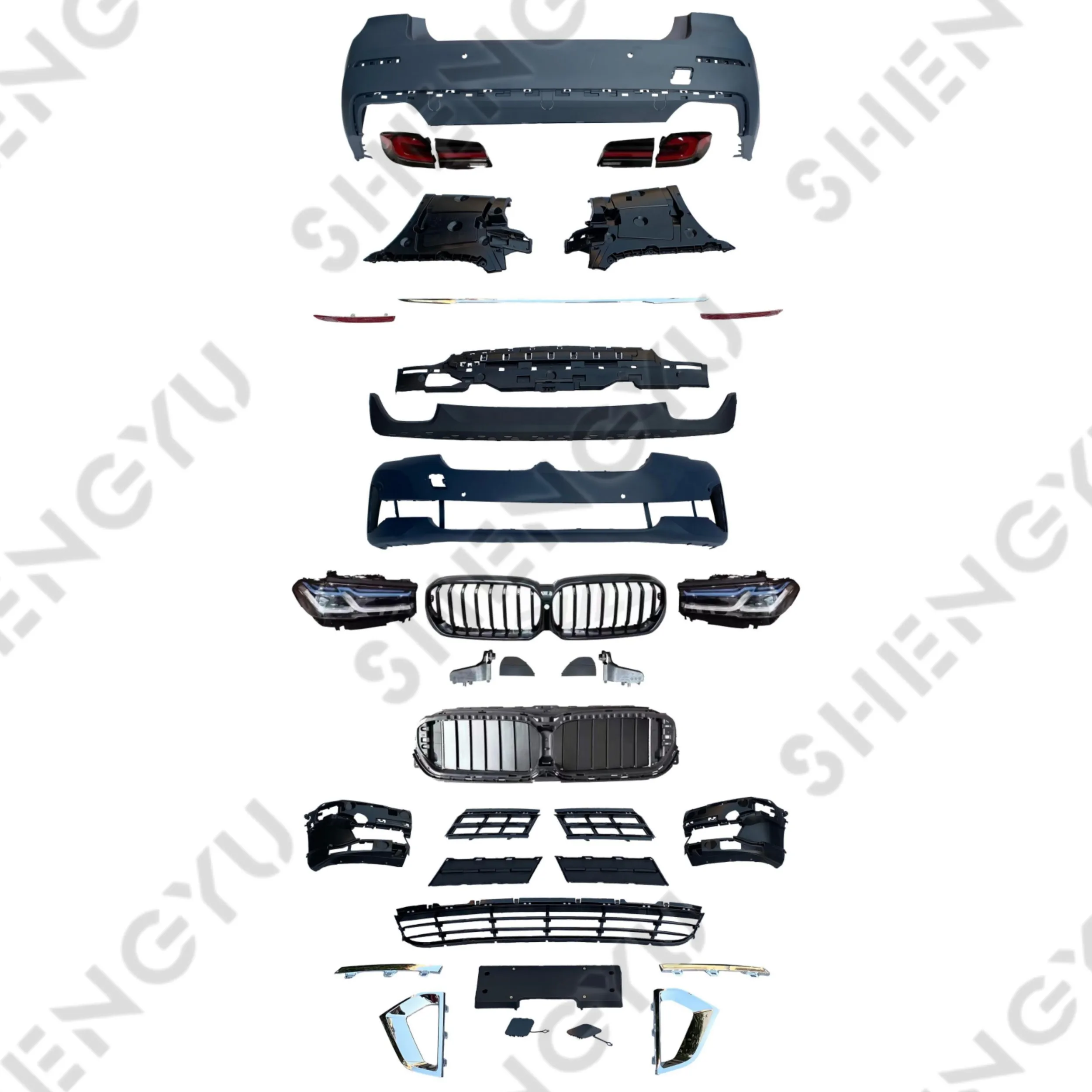 For BMW G30 18-20 old to new 21-23 G30 LCI model Auto body systems include car bumpers headlights taillamps grille rear diffuser