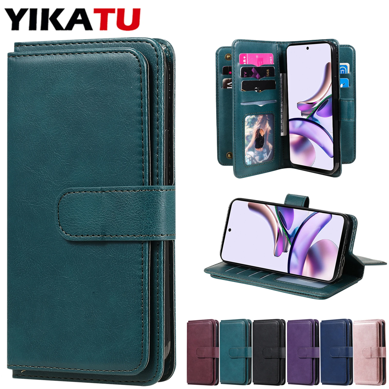 

Storage Compartment Leather Wallet Case For Motorola MOTO G85 G84 G73 G54 G53 G32 G24 G23 G14 G13 G04 E14 E13 Flip Phone Cover