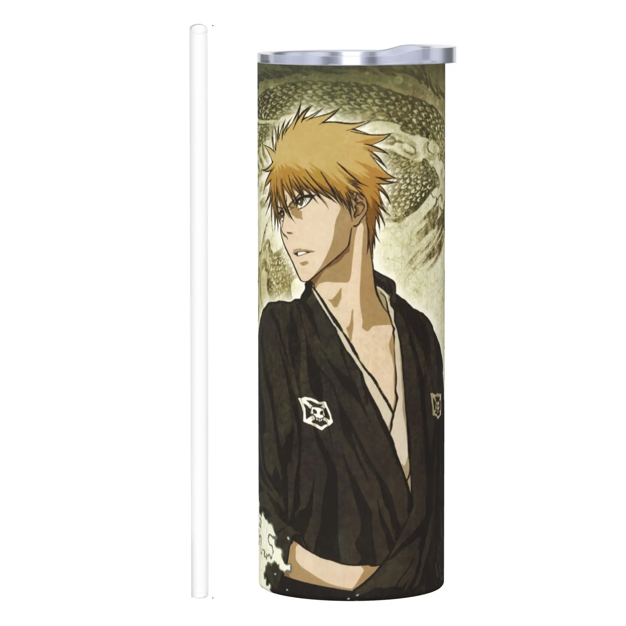 

Stainless Steel 20oz Anime Insulated Cup, Bleach Bottle Stainless Sport Outdoor Double Wall Insulated Bottles with Straw ​ ​