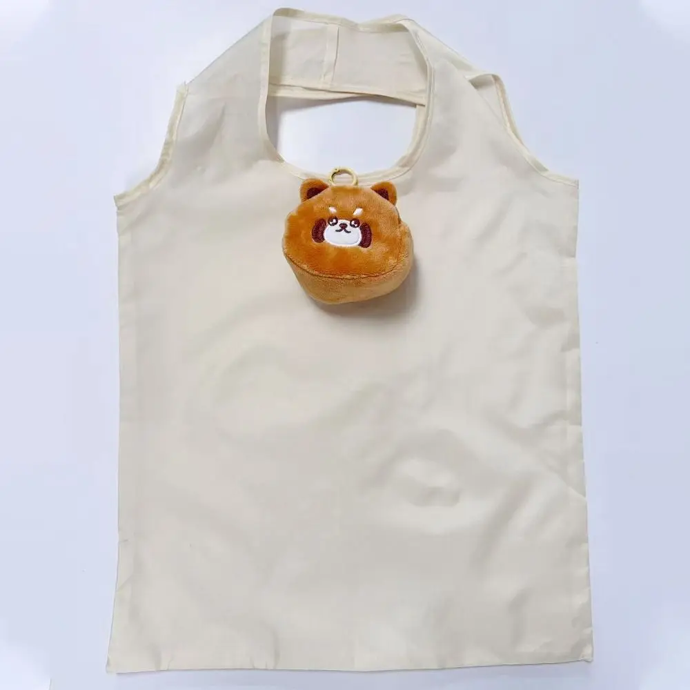 Kawaii faltbare Einkaufstasche, Plüschtier, Nylon, Supermarkt-Aufbewahrungstasche, wiederverwendbare Plüsch-Brot-Puppe, umweltfreundliche Tasche für Herren – Detail 9