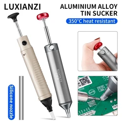 LUXIANZI Aluminum Desoldering Pump Powerful Suction Tin Removal Vacuum Gun Desolder Tool  Solder Sucking Pen with Extra Nozzle